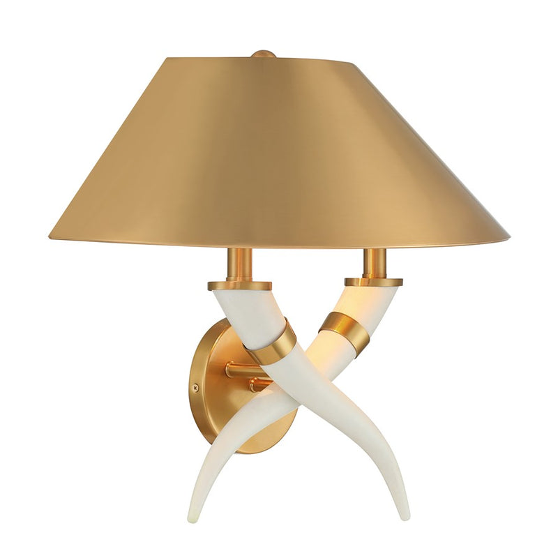 Savoy House Hearne 2 Lt Sconce, Warm Brass