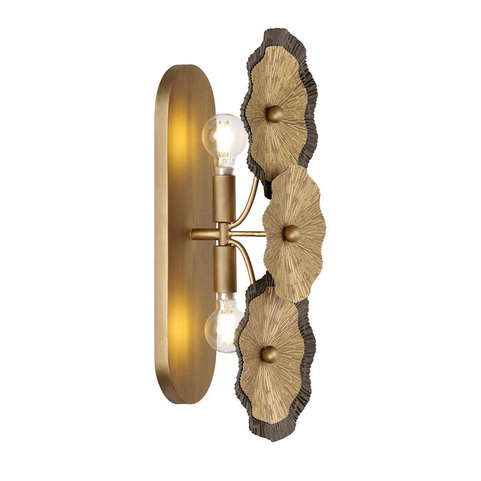 Savoy House Lincoln 2 Light Sconce, Distressed Gold and Bronze