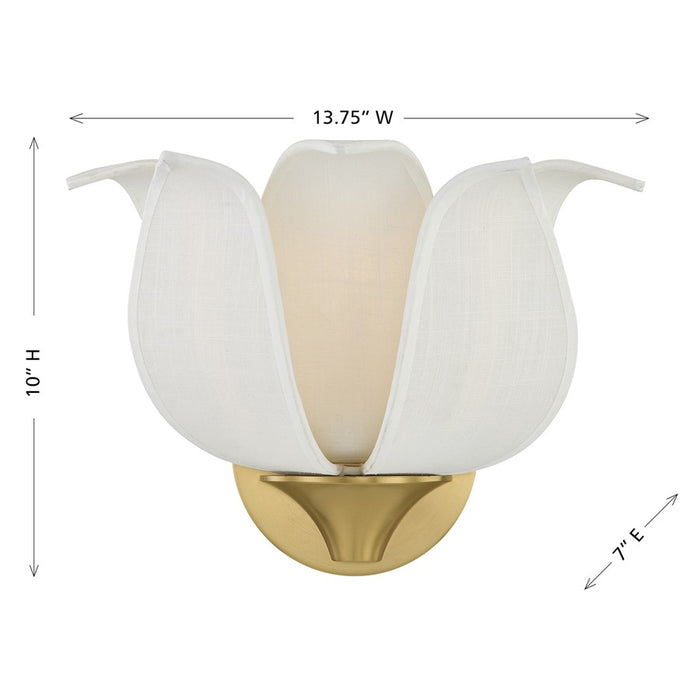 Savoy House Elsie 1 Lt Sconce, Warm Brass