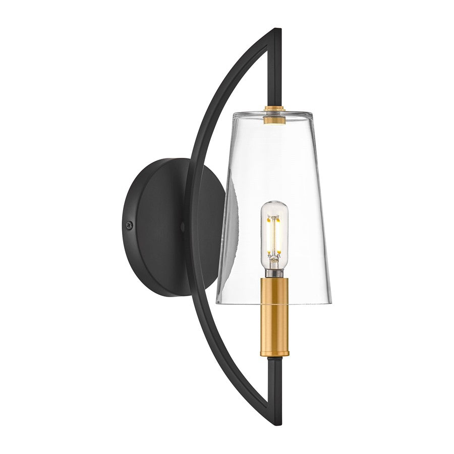 Savoy House Hanley 1 Lt Sconce, Matte Black and Warm Brass - 9-7167-1-143