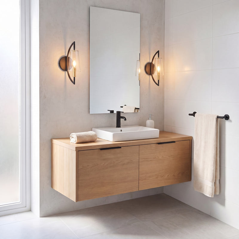 Savoy House Hanley 1 Lt Sconce, Matte Black and Warm Brass