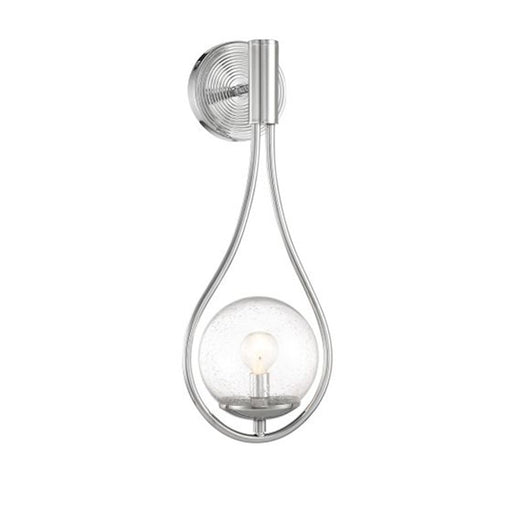 Savoy House Encino 1Lt Sconce, Polished Chrome/Clear Seeded Glass - 9-7193-1-11