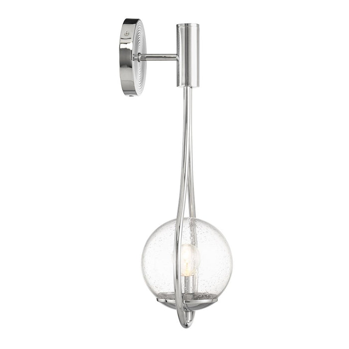 Savoy House Encino 1Lt Sconce, Polished Chrome/Clear Seeded Glass