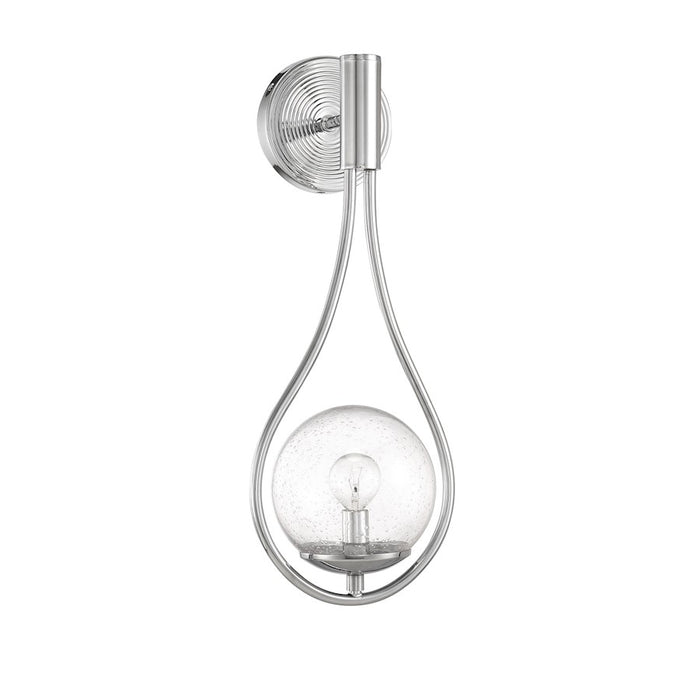 Savoy House Encino 1Lt Sconce, Polished Chrome/Clear Seeded Glass