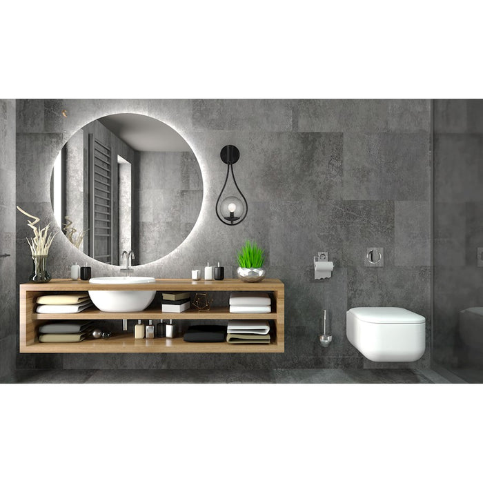 Savoy House Encino 1 Light Sconce, Matte Black/Clear Seeded Glass