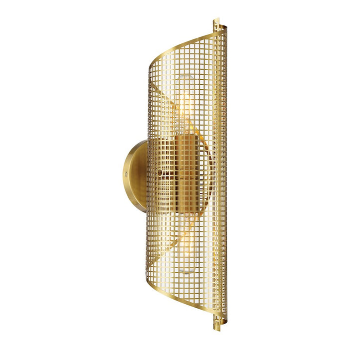 Savoy Essentials Hillbourne 2 Light Sconce, Warm Brass/Perforated - 9-8030-2-322