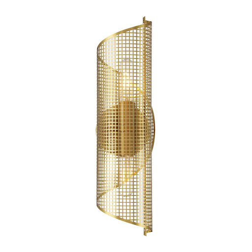 Savoy Essentials Hillbourne 2 Light Sconce, Warm Brass/Perforated
