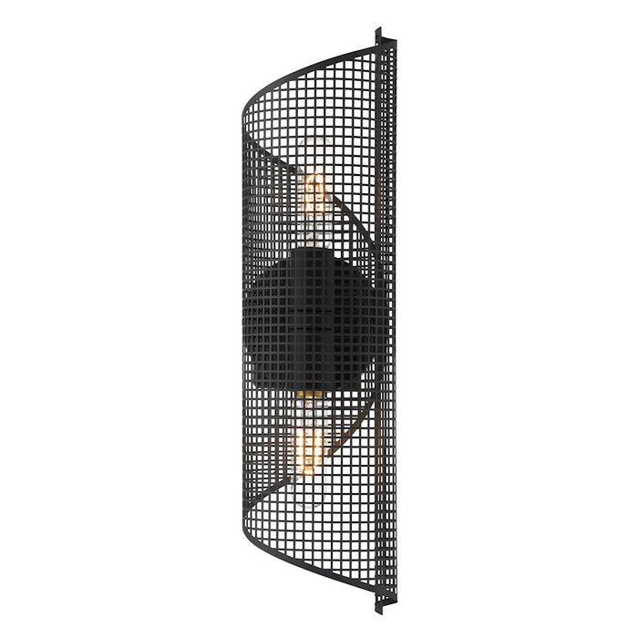 Savoy Essentials Hillbourne 2 Light Sconce, Matte Black/Perforated