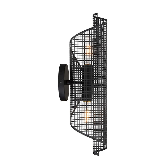 Savoy Essentials Hillbourne 2 Light Sconce, Matte Black/Perforated