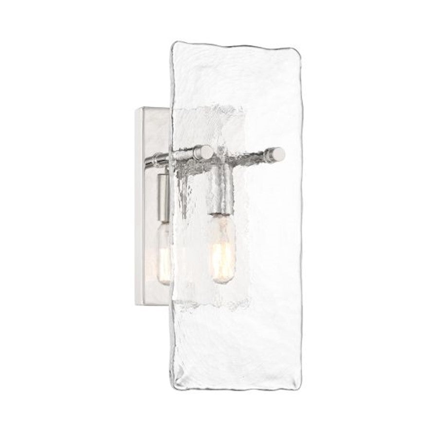 Savoy House Genry 1 Light Sconce, Polished Nickel/Handmade Water - 9-8204-1-109