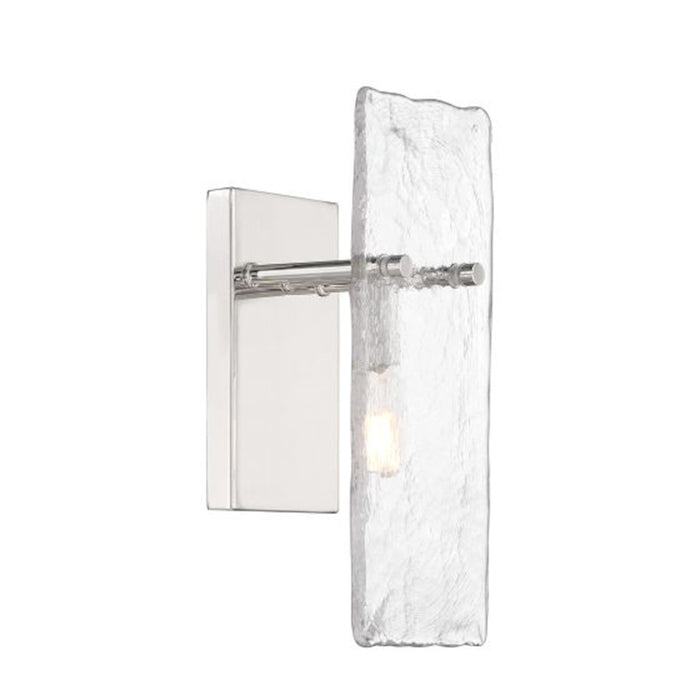 Savoy House Genry 1 Light Sconce, Polished Nickel/Handmade Water