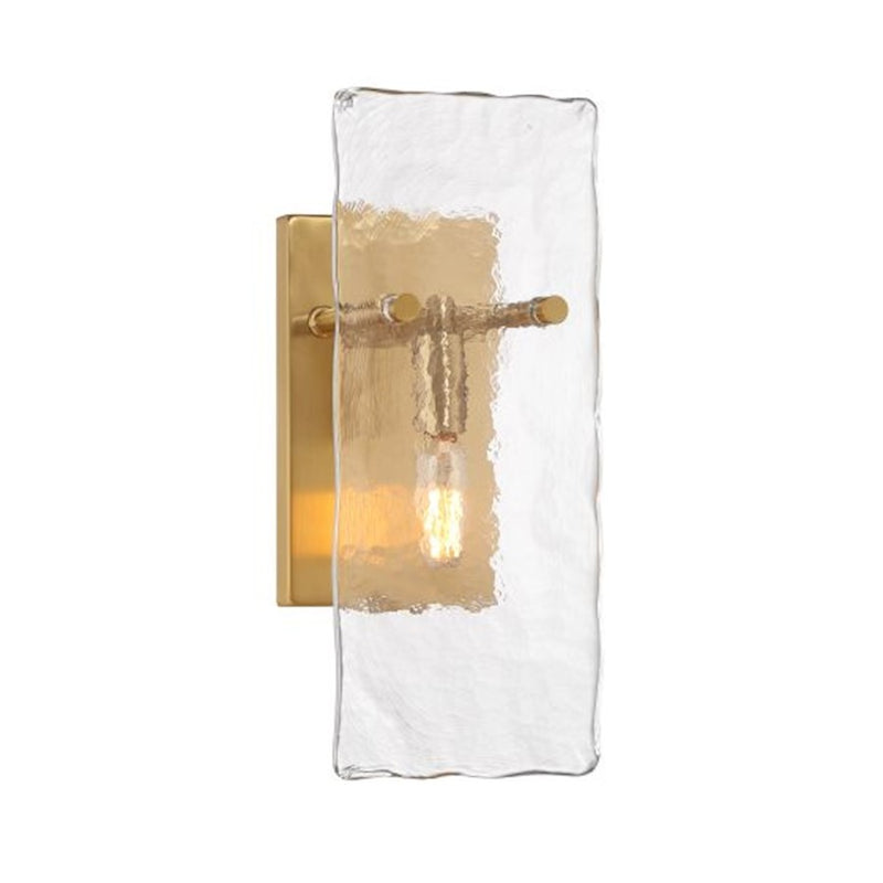 Savoy House Genry 1 Light Sconce, Warm Brass/Handmade Water