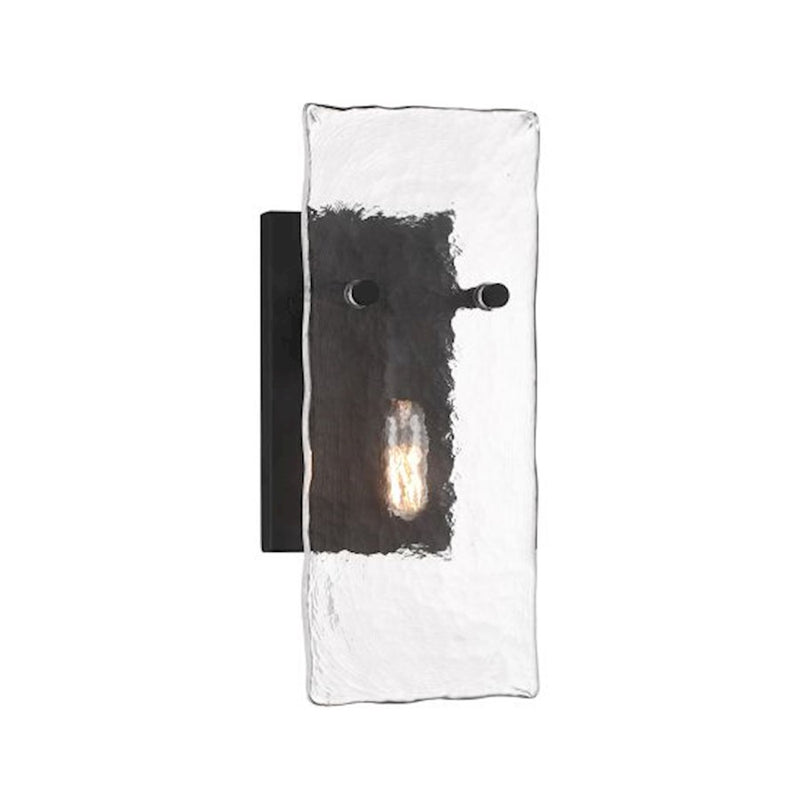 Savoy House Genry 1 Light Sconce, Matte Black/Handmade Water