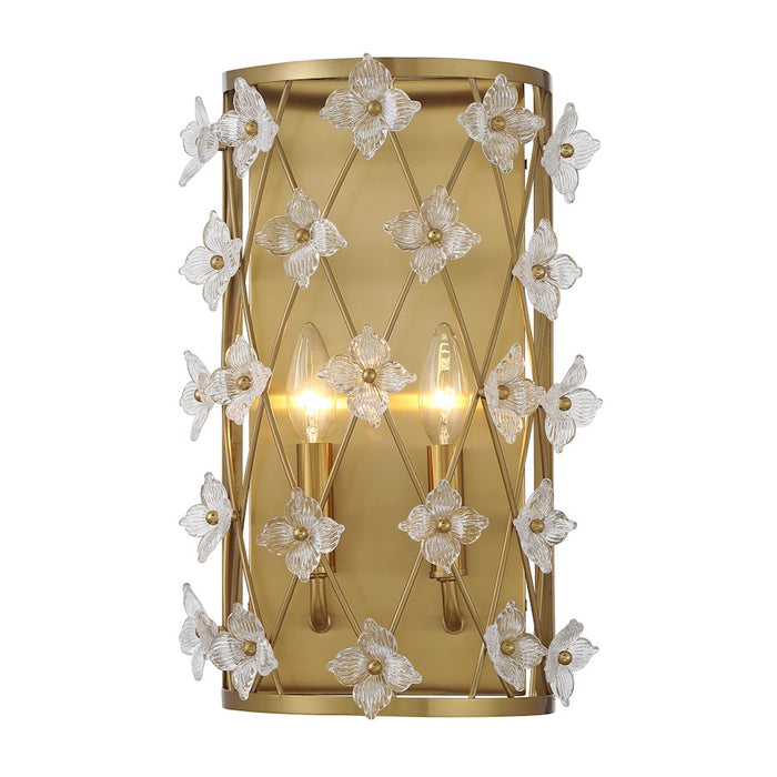 Savoy House Bailey 2 Light Sconce, Warm Brass - 9-8411-2-322