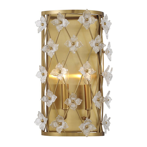 Savoy House Bailey 2 Light Sconce, Warm Brass
