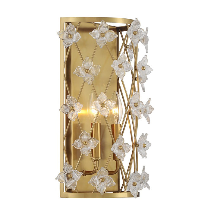 Savoy House Bailey 2 Light Sconce, Warm Brass