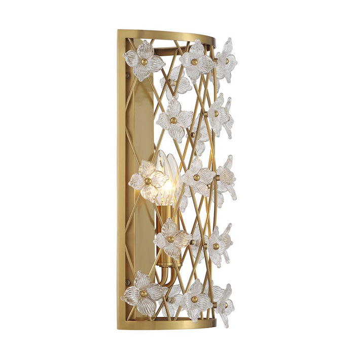 Savoy House Bailey 2 Light Sconce, Warm Brass