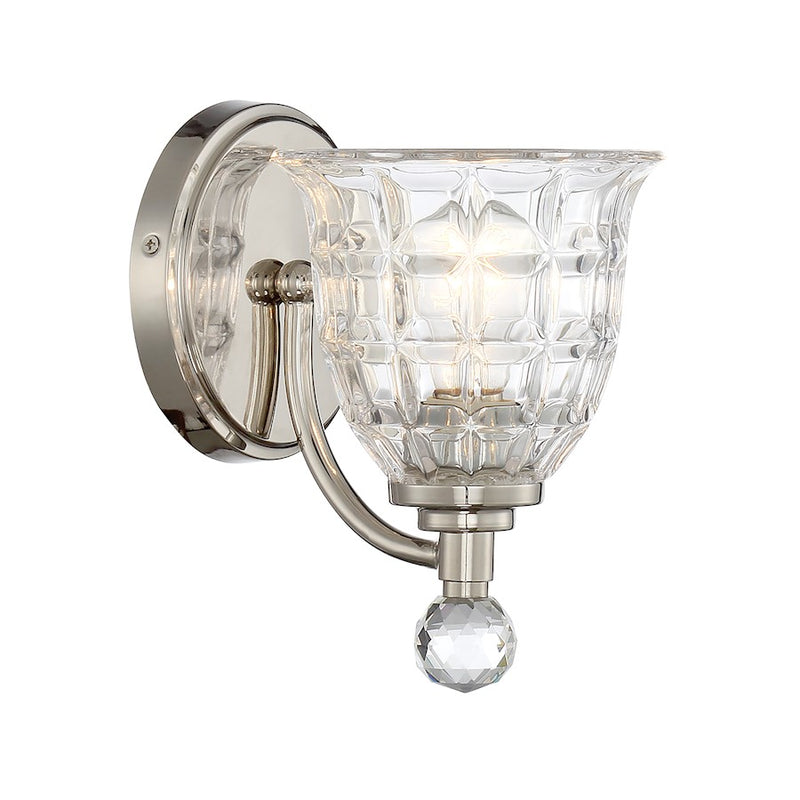 Savoy House Birone 1-Light Wall Sconce, Polished Nickel
