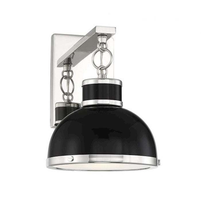 Savoy House Corning 1Lt Wall Sconce, Black/ Nickel - 9-8884-1-173