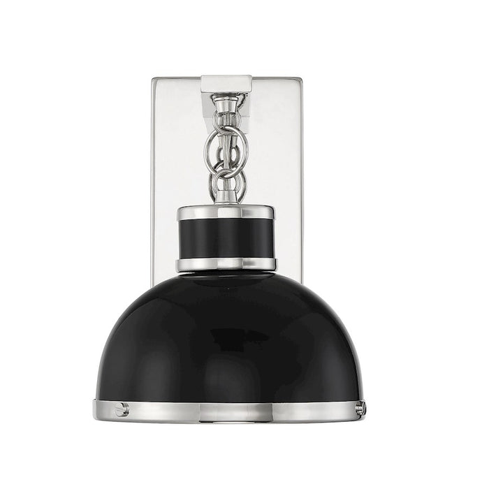 Savoy House Corning 1Lt Wall Sconce, Black/ Nickel