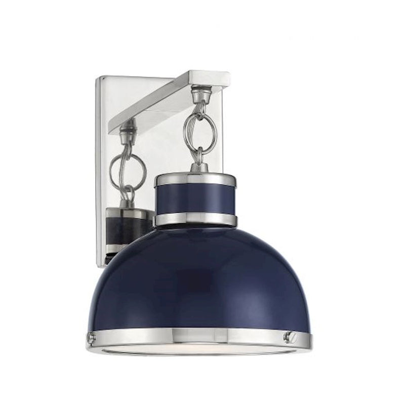 Savoy House Corning 1Lt Wall Sconce, Navy/ Nickel