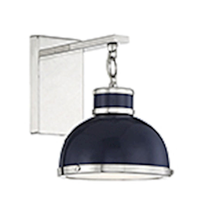 Savoy House Corning 1Lt Wall Sconce, Navy/ Nickel