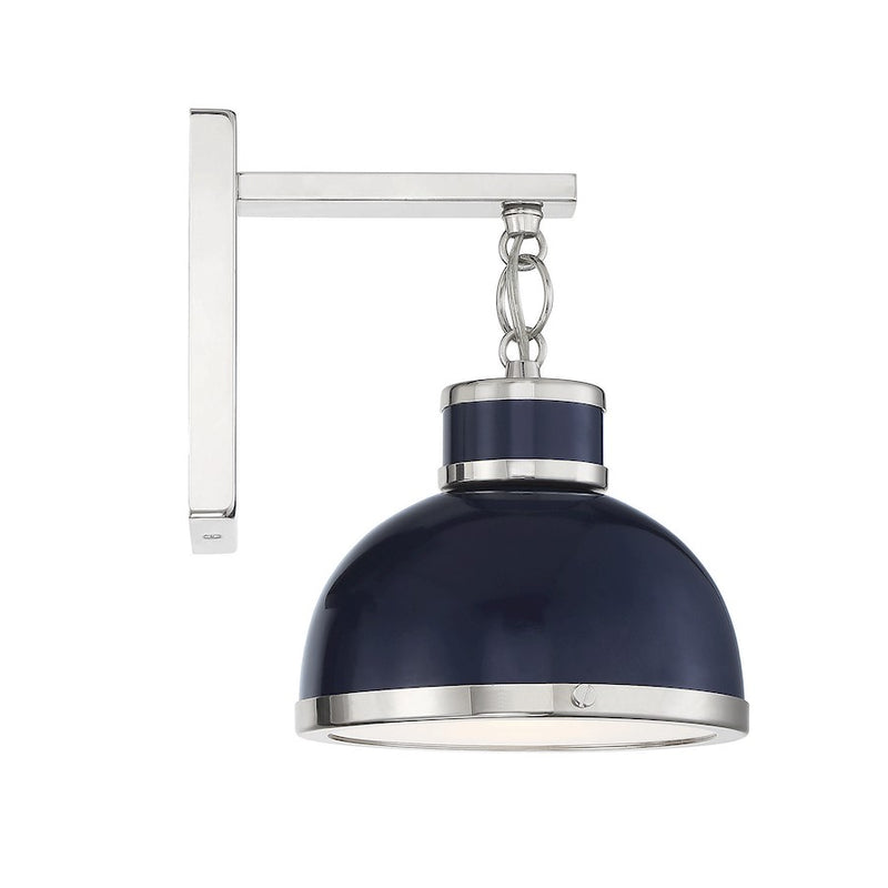 Savoy House Corning 1Lt Wall Sconce, Navy/ Nickel