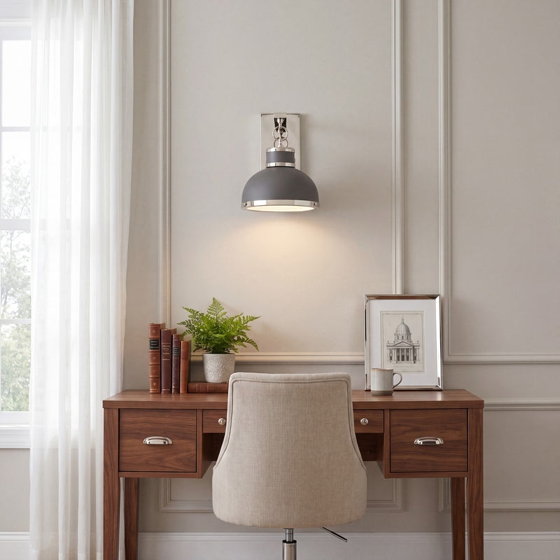Savoy House Corning 1Lt Wall Sconce, Gray/ Nickel