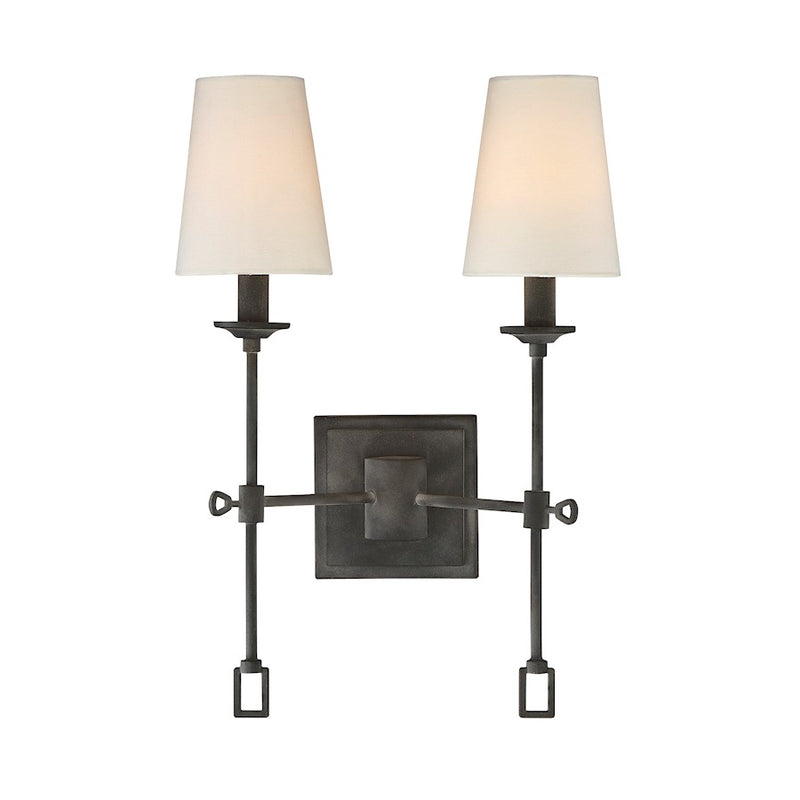 Savoy House Lorainne 2-Light Wall Sconce, Oxidized Black