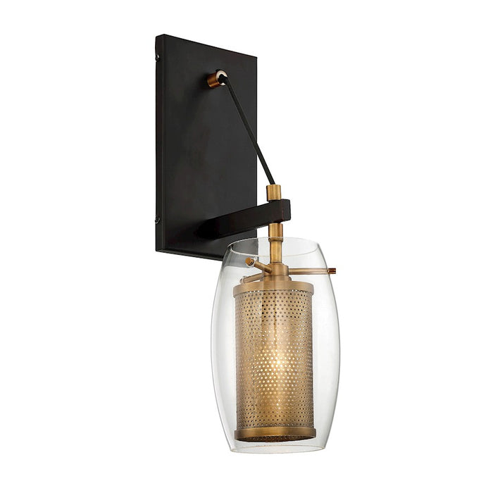 Savoy House Dunbar 1-Light Wall Sconce, Warm Brass/Bronze Accents