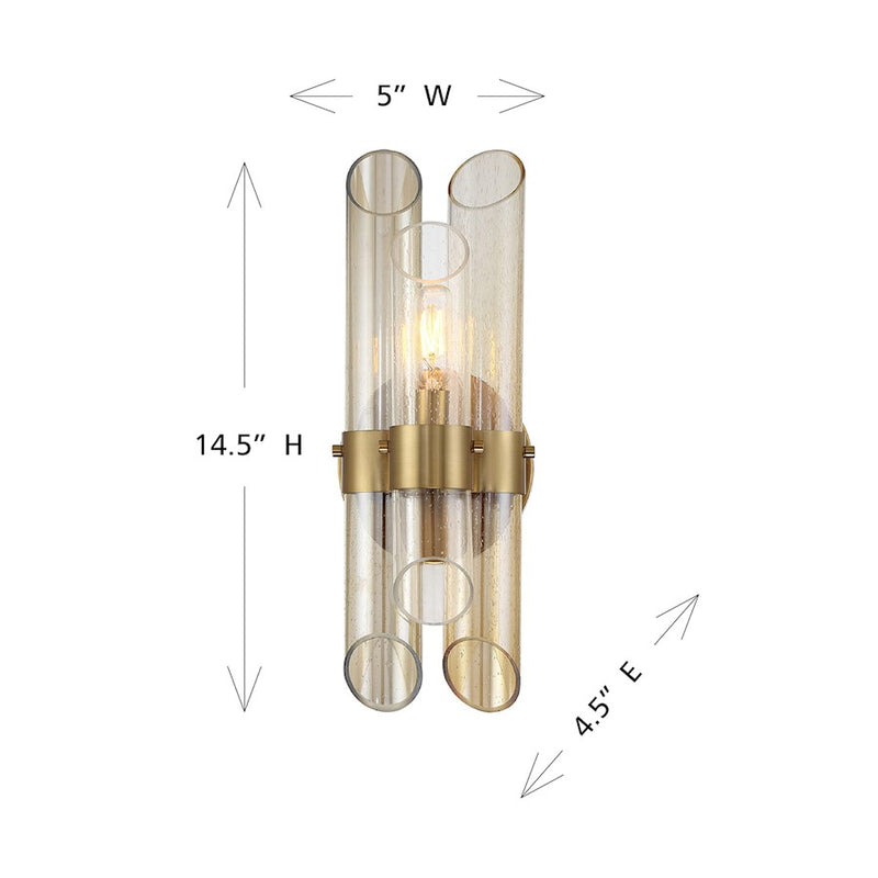 Savoy House Biltmore 1-Light Wall Sconce, Warm Brass