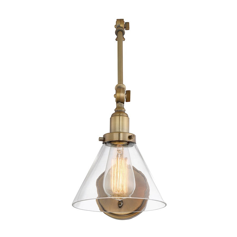 Savoy House Drake 1-Light Adjustable Wall Sconce, Warm Brass