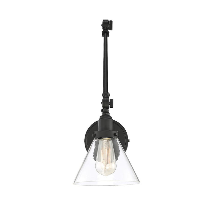 Savoy House Drake 1-Light Adjustable Wall Sconce, Matte Black