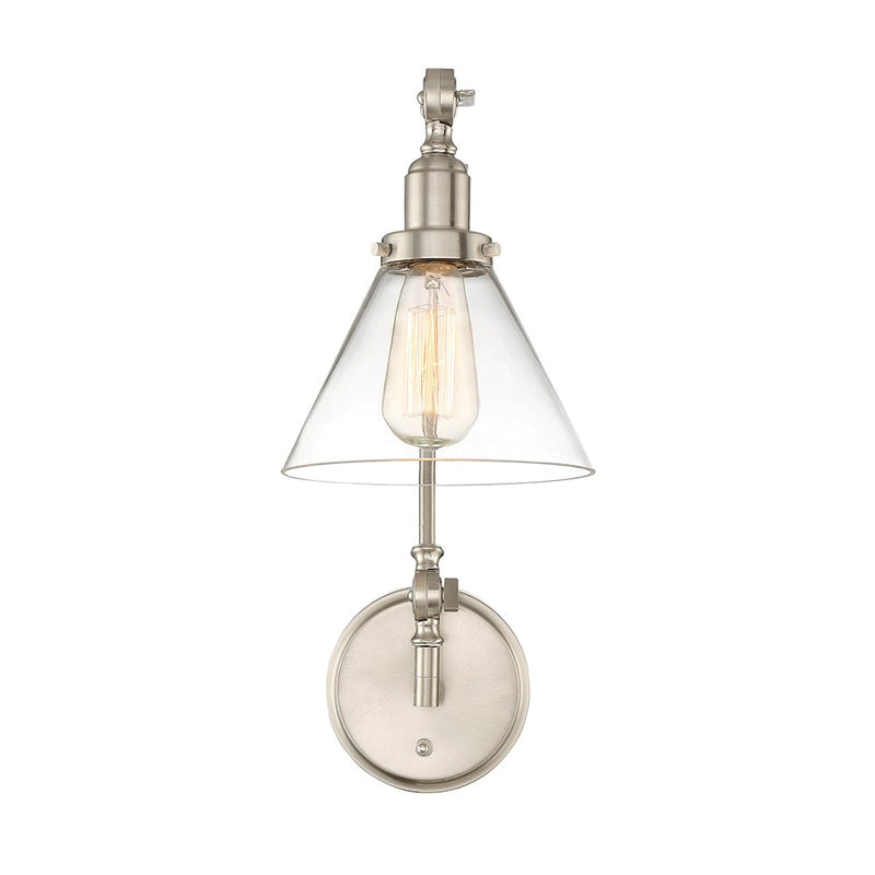 Savoy House Drake 1-Light Adjustable Wall Sconce, Satin Nickel