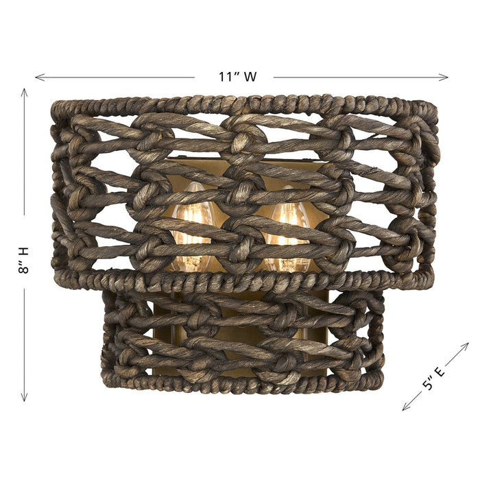 Savoy House Silencio 2 Lt Sconce, Riviera, Riviera Brass