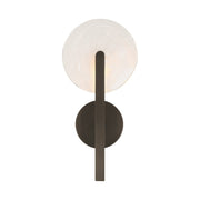 Savoy House Ainslie 1-Light LED Wall Sconce | Modern Mediterranean Bronze Metal and Strie Glass | Bathroom, Hallway & Bedroom Accent | Model 9-9308-1-15
