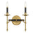 Savoy House Consulate 2 Light Sconce, Matte Black and Warm Brass - 9-9510-2-143