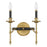 Savoy House Consulate 2 Light Sconce, Matte Black and Warm Brass