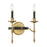 Savoy House Consulate 2 Light Sconce, Matte Black and Warm Brass