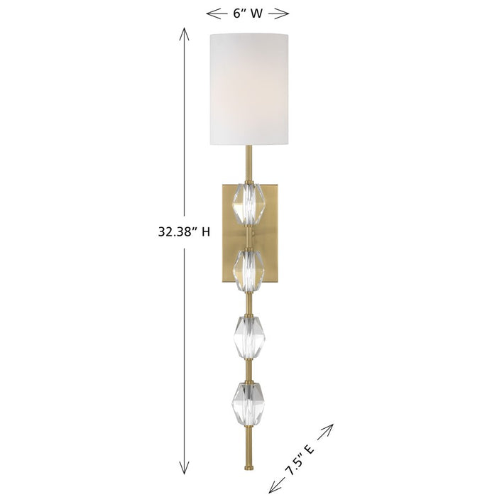 Savoy House Sebring 1 Lt Sconce, Warm Brass