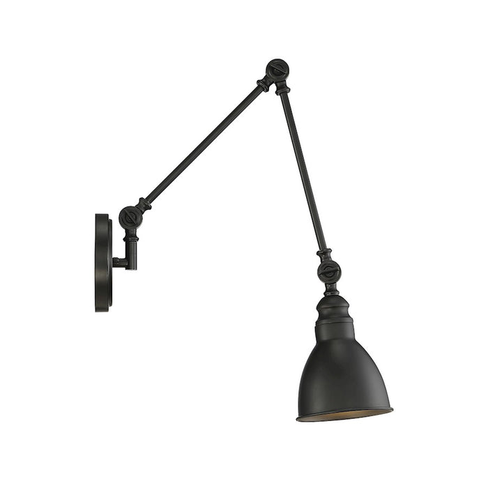 Savoy House Dakota 1-Light Adjustable Wall Sconce, Matte Black