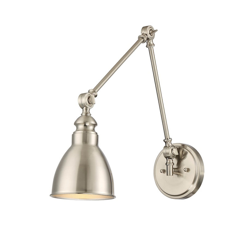 Savoy House Dakota 1-Light Adjustable Wall Sconce, Satin Nickel