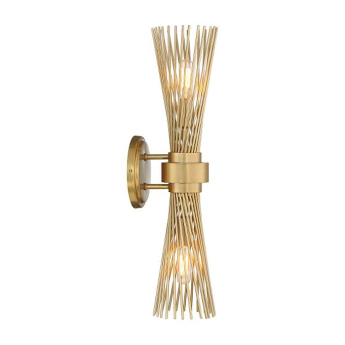 Savoy House Longfellow 2 Light Sconce, Burnished Brass