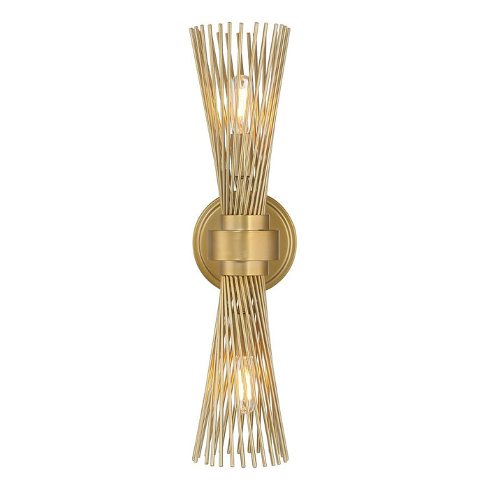 Savoy House Longfellow 2 Light Sconce, Burnished Brass