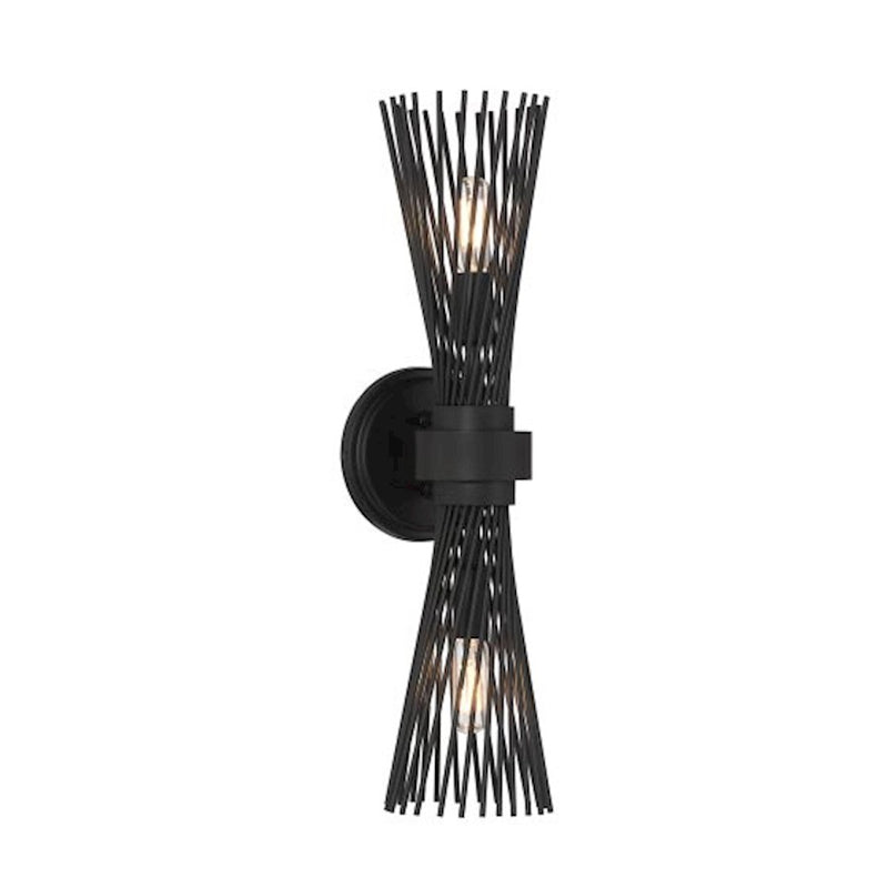 Savoy House Longfellow 2 Light Sconce, Matte Black