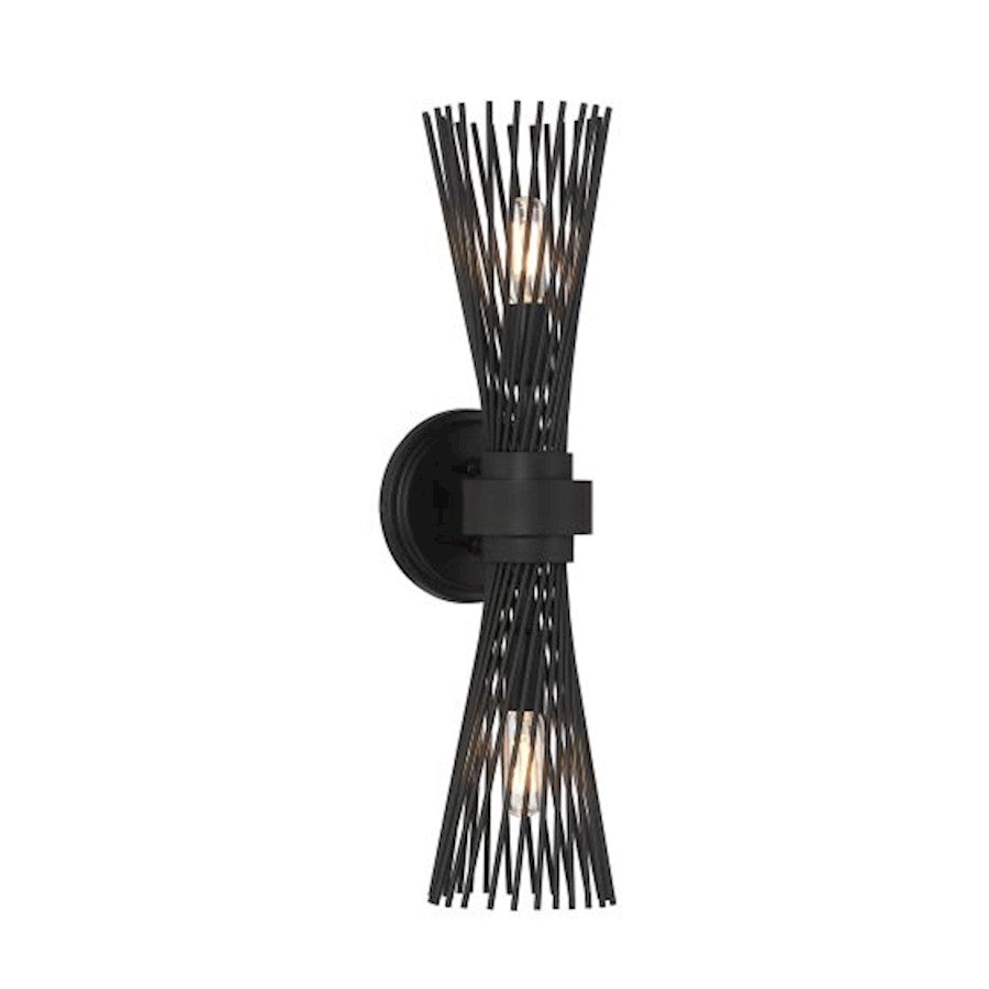 Savoy House Longfellow 2 Light Sconce, Matte Black - 9-9603-2-89