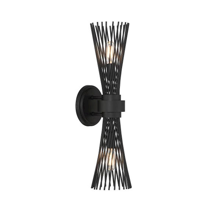 Savoy House Longfellow 2-Light Wall Sconce, Matte Black