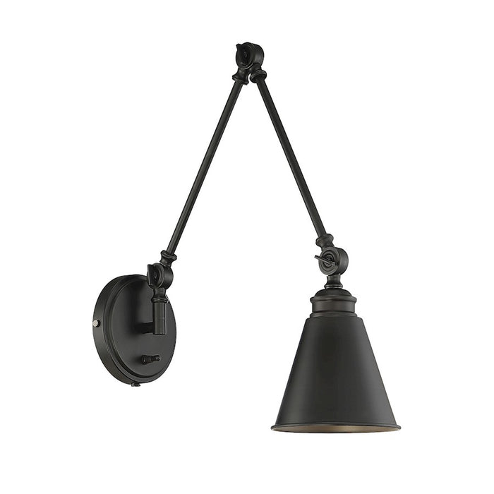 Savoy House Morland 1-Light Adjustable Wall Sconce, Matte Black