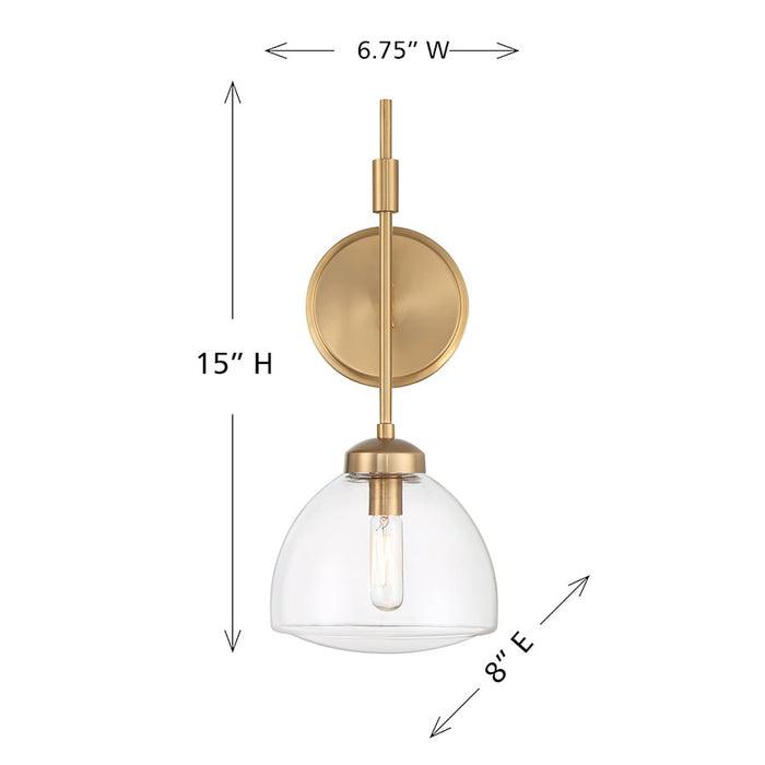 Savoy House Corbin 1-Light Wall Sconce, Warm Brass