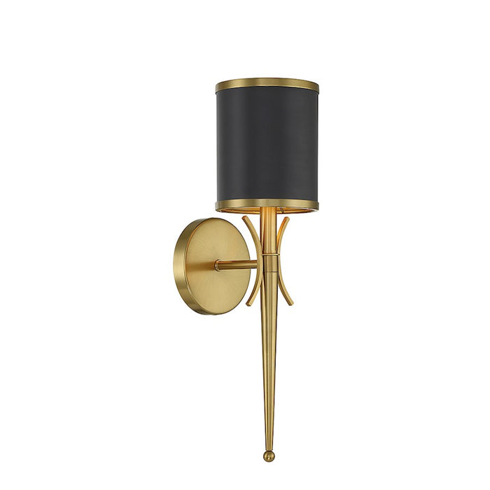 Savoy House Quincy 1Lt Wall Sconce, Black/Brass